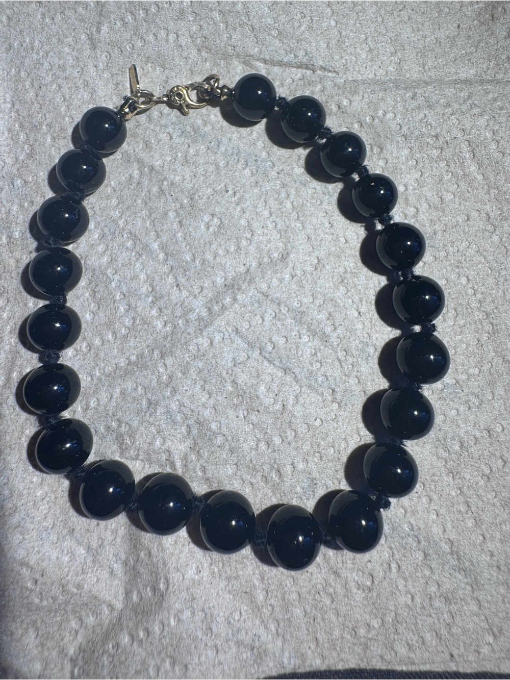 Monet Black Glossy Beaded Necklace